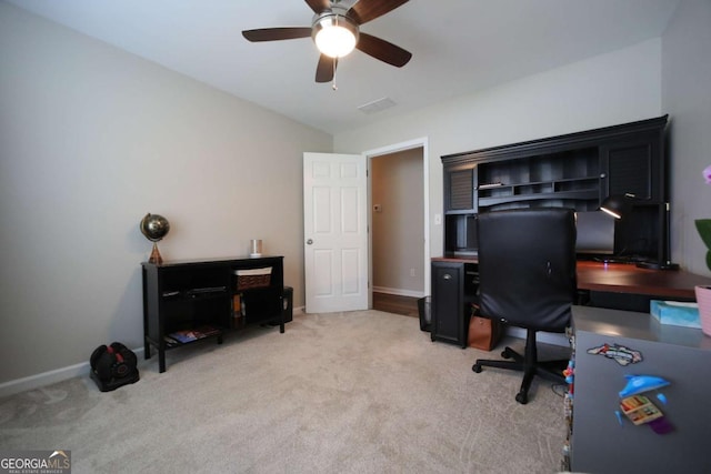 262 Devynwood Ln, Dallas, GA 30157 - home office featuring light colored carpet and ceiling fan