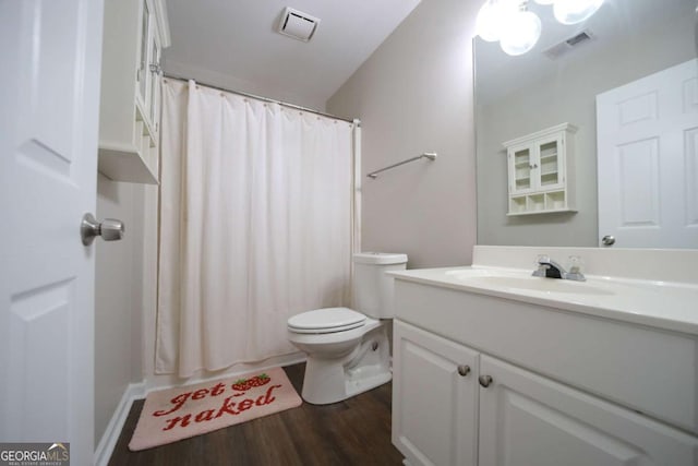 262 Devynwood Ln, Dallas, GA 30157 - bathroom with vanity, wood finished floors, and a shower with curtain