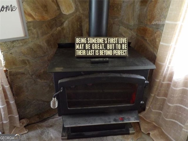 3096 Campground Rd, Winston, GA 30187 - detailed view of a wood stove