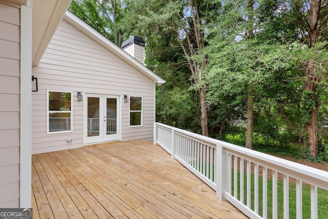1036 Dell Ave SE, Smyrna, GA 30080 - wooden terrace with french doors