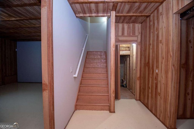 3020 Whitfield Ave, Cumming, GA 30040 - staircase with wood walls