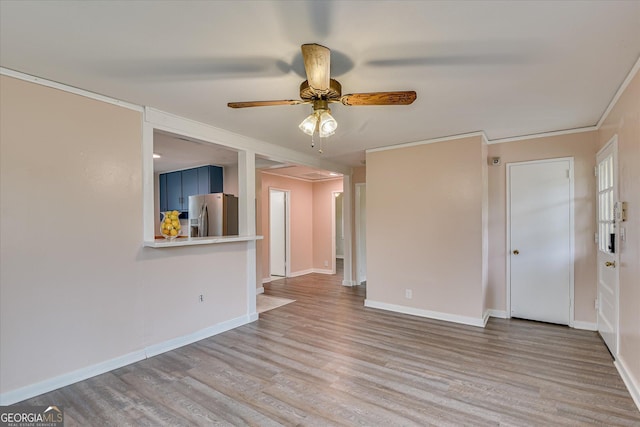 2325 Henry Cir, Augusta, GA 30906 - unfurnished room featuring wood finished floors, a ceiling fan, baseboards, and ornamental molding