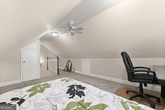 92 Isaiah Dr, Jefferson, GA 30549 - bedroom with carpet floors, lofted ceiling, baseboards, and an office area