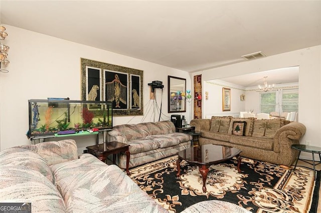 1382 Koble Mill Ln, Riverdale, GA 30296 - living room featuring a chandelier