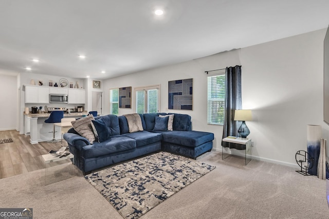 289 Pond Ct, Hoschton, GA 30548 - living room with baseboards and recessed lighting