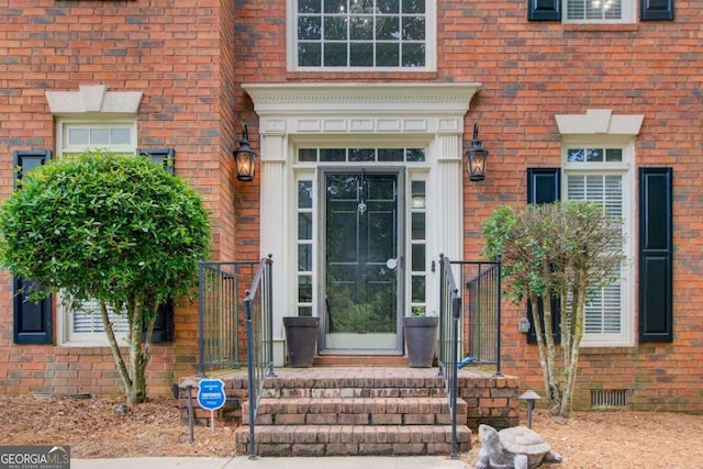 1870 Milfield Cir, Snellville, GA 30078 - doorway to property with brick siding and crawl space