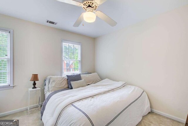 1870 Milfield Cir, Snellville, GA 30078 - bedroom featuring light carpet and ceiling fan