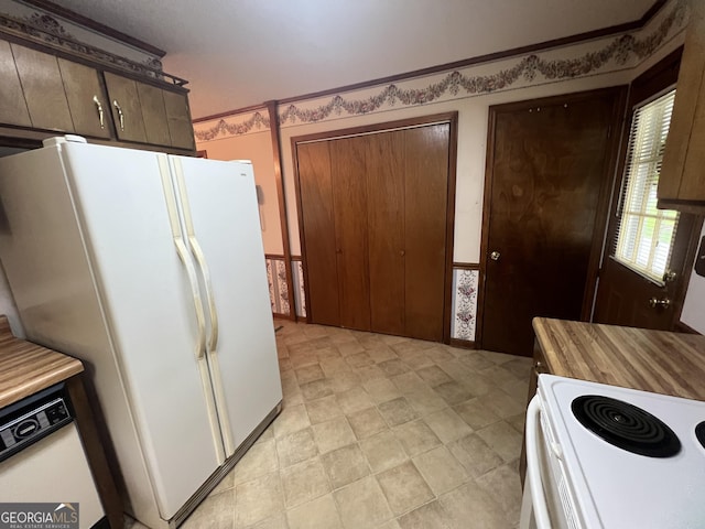 21 Cannon Cir NW, Cartersville, GA 30120 - kitchen with white appliances and wood counters