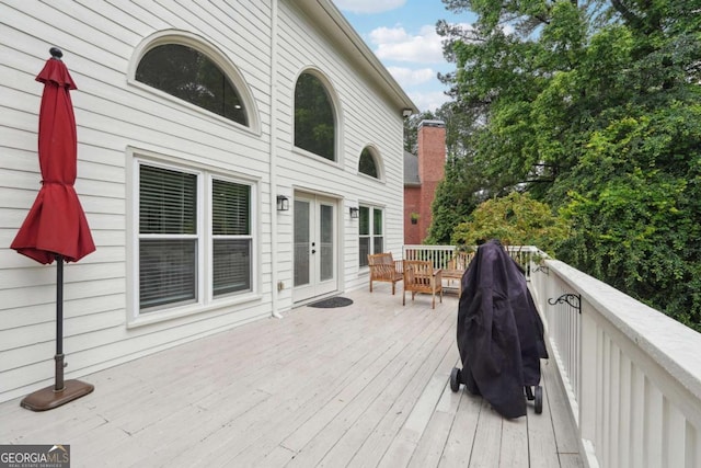 5535 Buck Hollow Dr, Alpharetta, GA 30005 - wooden deck featuring french doors