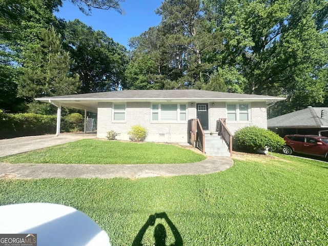 2469 Baywood Dr SE, Atlanta, GA 30315 - single story home featuring brick siding, concrete driveway, a front yard, and crawl space