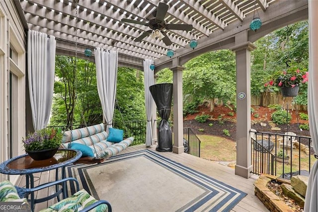 3665 Pennington Rd, Cumming, GA 30041 - view of patio with a pergola and ceiling fan