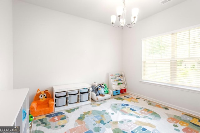 187 Lyndhurst Dr, Bethlehem, GA 30620 - game room with a chandelier and baseboards