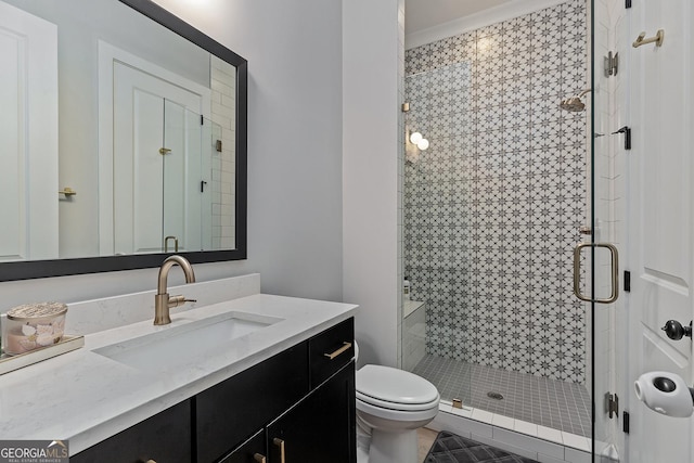 357 Mell Ave Unit A, Atlanta, GA 30307 - full bath featuring vanity, a shower stall, and toilet