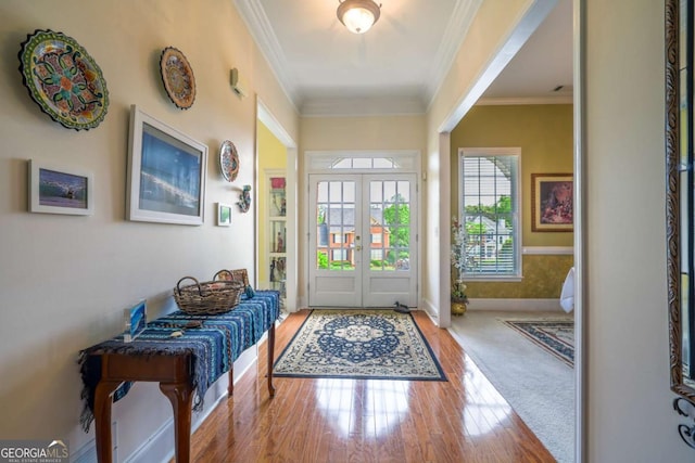1997 Shaker Falls Ln, Lawrenceville, GA 30045 - entrance foyer with wood finished floors, ornamental molding, and baseboards