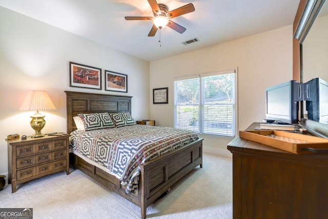 1997 Shaker Falls Ln, Lawrenceville, GA 30045 - bedroom featuring light colored carpet, baseboards, and a ceiling fan