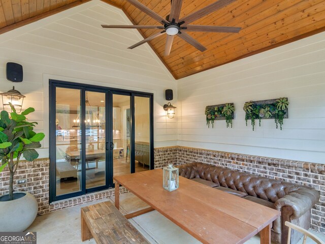 319 S Mount Carmel Rd, Mcdonough, GA 30253 - view of patio / terrace with a ceiling fan and outdoor dining area