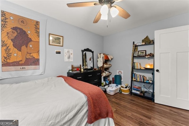 15 Baker St, Dahlonega, GA 30533 - bedroom featuring wood finished floors and a ceiling fan