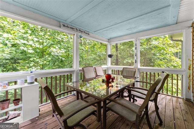 15 Baker St, Dahlonega, GA 30533 - wooden terrace with outdoor dining space