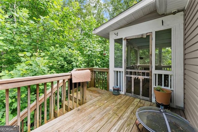 15 Baker St, Dahlonega, GA 30533 - wooden terrace featuring a sunroom