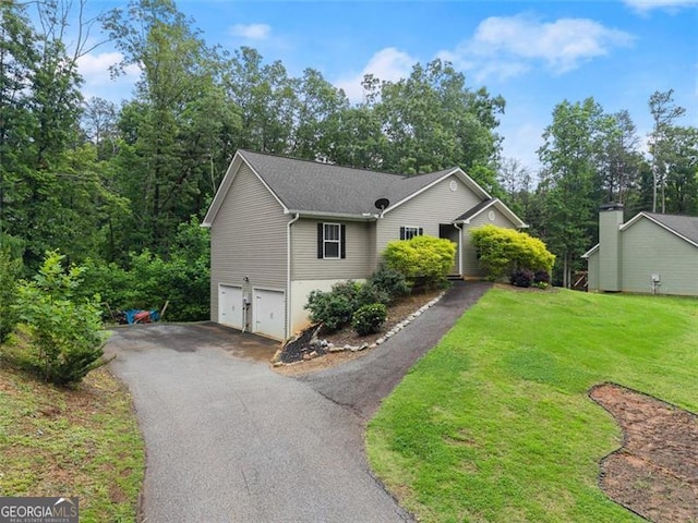 15 Baker St, Dahlonega, GA 30533 - ranch-style home with driveway, an attached garage, and a front yard