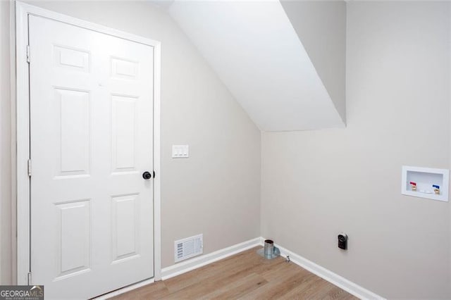 4806 Deer Chase, Powder Springs, GA 30127 - laundry room with washer hookup, light wood-type flooring, and baseboards