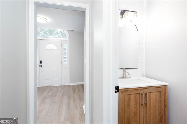 4806 Deer Chase, Powder Springs, GA 30127 - bathroom featuring vanity and wood finished floors