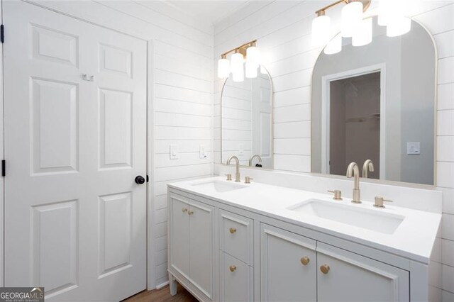 4806 Deer Chase, Powder Springs, GA 30127 - full bathroom with double vanity and wood finished floors