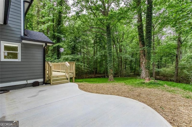 4806 Deer Chase, Powder Springs, GA 30127 - view of patio / terrace with a deck and a view of trees