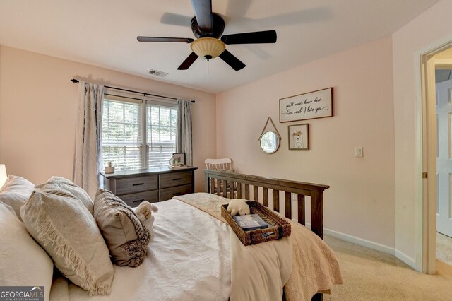 2633 Hanriva Ct, Dacula, GA 30019 - bedroom featuring carpet, baseboards, and ceiling fan