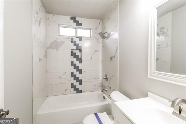 4820 Camden Dr SW, Conyers, GA 30094 - full bathroom with toilet, vanity, and shower / tub combination