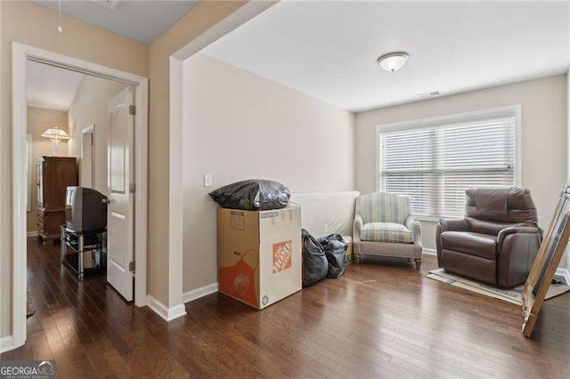 6160 Shiloh Woods Dr, Cumming, GA 30040 - living area featuring hardwood / wood-style flooring and baseboards