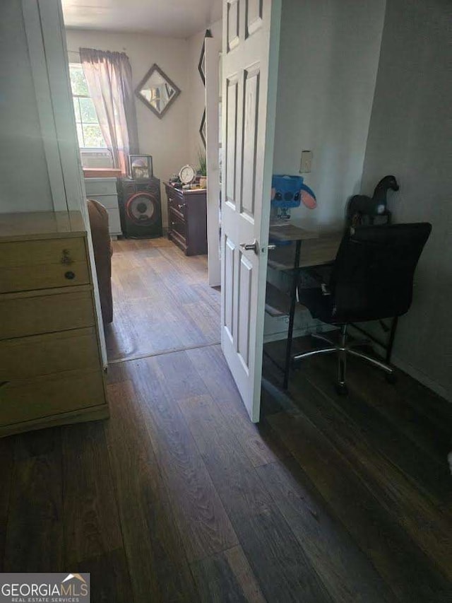 1912 Olive Rd, Augusta, GA 30906 - hallway featuring dark wood finished floors and an office area