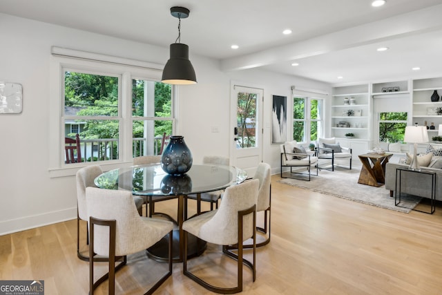 1168 Mclynn Ave NE, Atlanta, GA 30306 - dining room featuring light wood-style flooring, recessed lighting, and baseboards