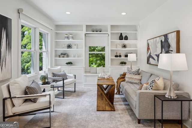 1168 Mclynn Ave NE, Atlanta, GA 30306 - living area with built in features and recessed lighting