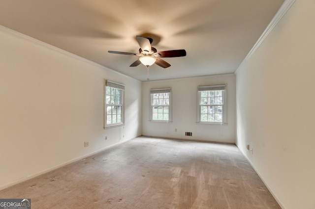5507 Martina Way, Dunwoody, GA 30338 - carpeted empty room featuring crown molding and a ceiling fan
