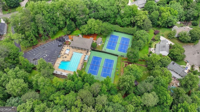 5507 Martina Way, Dunwoody, GA 30338 - aerial view of property's location with a pool area