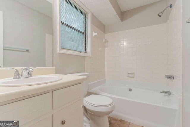 2218 Lowtrail Ct, Lithonia, GA 30058 - full bathroom featuring toilet, shower / tub combination, vanity, and tile patterned floors