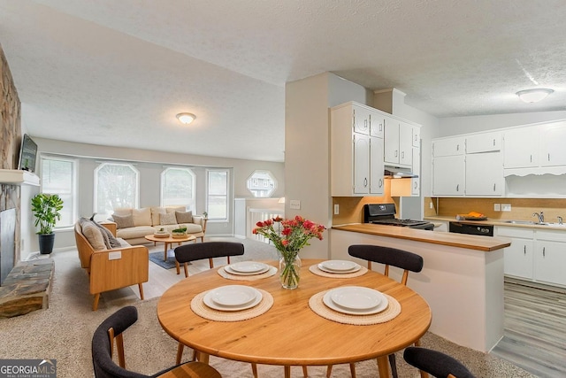 2218 Lowtrail Ct, Lithonia, GA 30058 - dining room with a textured ceiling and light wood-style flooring