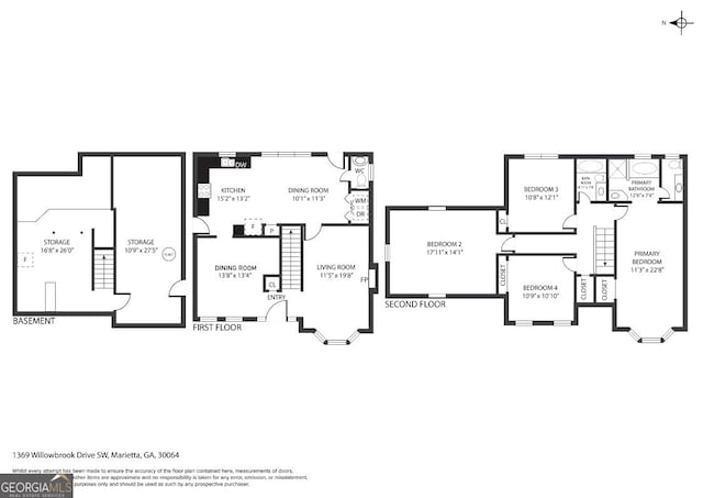 1369 Willowbrook Dr SW, Marietta, GA 30064 - view of property floor plan