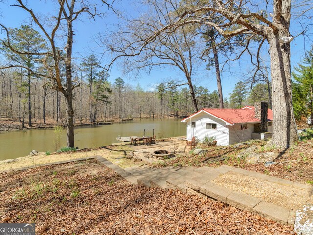 155 Summit View Rd, Jackson, GA 30233 - view of yard featuring a fire pit and a water view