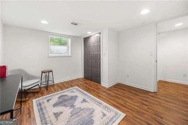 2020 New Kemp Rd, Marietta, GA 30066 - foyer entrance with baseboards, wood finished floors, and recessed lighting