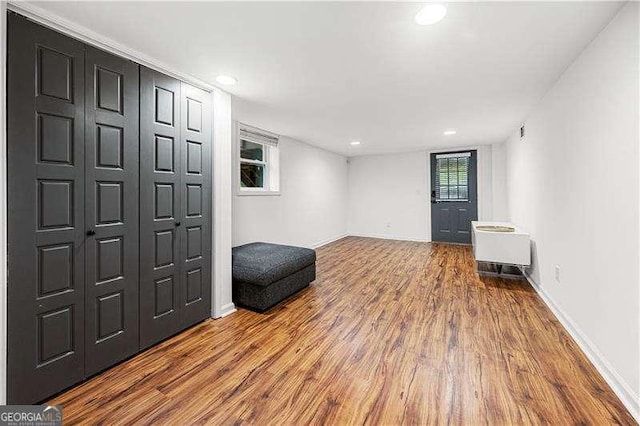 2020 New Kemp Rd, Marietta, GA 30066 - below grade area featuring wood finished floors, recessed lighting, and baseboards