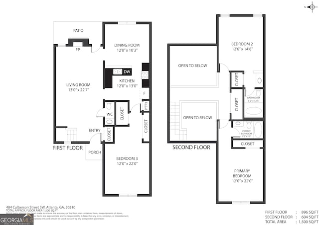 484 Culberson St SW, Atlanta, GA 30310 - view of property floor plan
