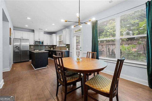 2069 Brightleaf Way Unit 123, Marietta, GA 30060 - dining area with dark wood-type flooring, baseboards, and recessed lighting