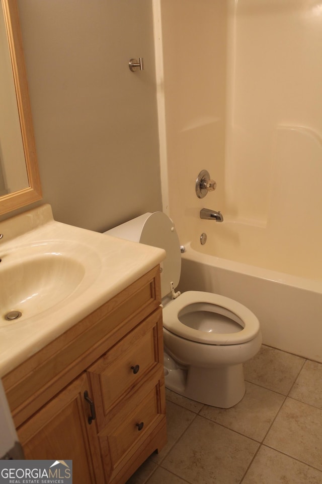 1408 Wyndham Way, Bethlehem, GA 30620 - bathroom with vanity, tile patterned floors, and washtub / shower combination