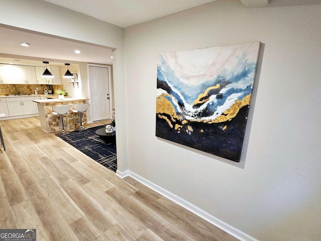 2977 5th St SW, Atlanta, GA 30315 - hall with light wood-style flooring and recessed lighting
