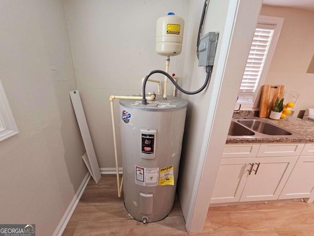 2977 5th St SW, Atlanta, GA 30315 - utility room featuring electric water heater and a sink