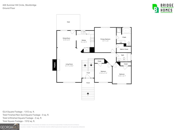 426 Summer Hill Cir, Stockbridge, GA 30281 - property floor plan