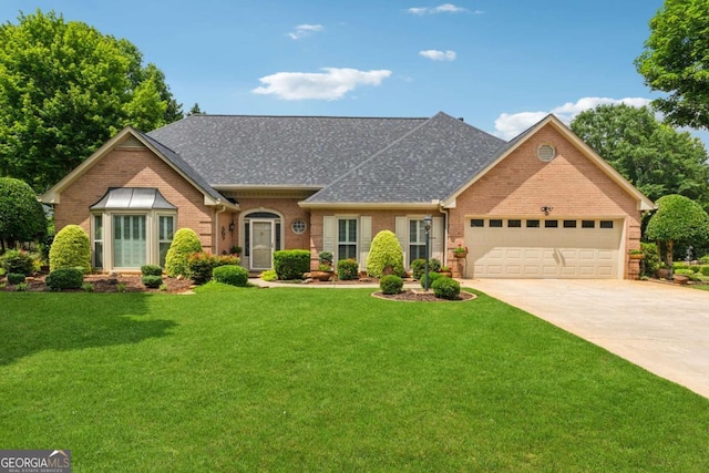 440 Carybell Ln, Alpharetta, GA 30004 - view of front facade with brick siding, roof with shingles, driveway, and a garage