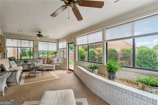 440 Carybell Ln, Alpharetta, GA 30004 - sunroom featuring a ceiling fan and an outdoor living space